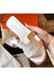 Hermes Oran Slide Sandals In Beton Epsom Calfskin Replica