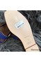 Hermes Oran Slide Sandals In Blue Epsom Perforated Calfskin Replica