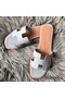 Hermes Oran Slide Sandals In Blue Lin Clemence Leather Replica