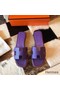 Hermes Oran Slide Sandals In Crocus Epsom Calfskin Replica