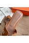Hermes Oran Slide Sandals In Gold Epsom Calfskin Replica