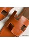 Hermes Oran Slide Sandals In Gold Swift Calfskin Replica