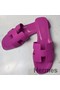 Hermes Oran Slide Sandals In Magnolia Epsom Calfskin Replica