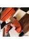 Hermes Oran Slide Sandals In Orange Ostrich Leather Replica