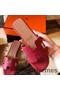 Hermes Oran Slide Sandals In Red Clemence Leather Replica