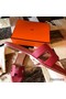 Hermes Oran Slide Sandals In Red Clemence Leather Replica