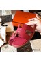 Hermes Oran Slide Sandals In Red Clemence Leather Replica