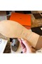 Hermes Oran Slide Sandals In Taupe Epsom Calfskin Replica