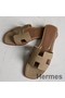 Hermes Oran Slide Sandals In Trench Epsom Calfskin Replica