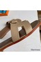 Hermes Oran Slide Sandals In Trench Epsom Calfskin Replica