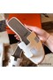 Hermes Oran Slide Sandals In White Clemence Leather Replica