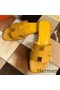 Hermes Oran Slide Sandals In Yellow Epsom Calfskin Replica