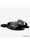 Hermes Oran Studs Sandals In Black Leather Replica