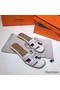 Hermes Oran Studs Sandals In White Leather Replica