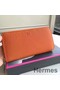 Hermes Orange Clemence Azap Zipped Wallet Replica