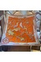 Hermes Orange Voitures en Equilibre Shawl 140 Replica