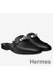 Hermes Oz Mules In Black Calfskin Replica