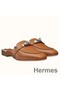 Hermes Oz Mules In Brown Calfskin Replica