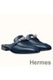 Hermes Oz Mules In Dark Blue Calfskin Replica