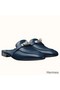 Hermes Oz Mules In Dark Blue Calfskin Replica