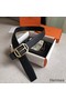 Hermes Pad Reversible Belt In Black Clemence Leather Replica