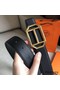 Hermes Pad Reversible Belt In Black Clemence Leather Replica