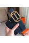 Hermes Pad Reversible Belt In Blue/White Epsom Leather Replica