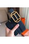 Hermes Pad Reversible Belt In Blue/White Epsom Leather Replica