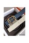 Hermes Pad Reversible Belt In Blue/White Epsom Leather Replica