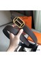 Hermes Pad Reversible Belt In Cafe Clemence Leather Replica