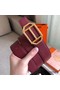 Hermes Pad Reversible Belt In Ruby/Brown Epsom Leather Replica