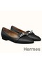 Hermes Pegase Ballerina Flats In Black Leather Replica