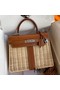 Hermes Picnic Kelly 28cm Bag in Wicker with Barenia Leather Replica