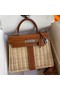 Hermes Picnic Kelly 28cm Bag in Wicker with Barenia Leather Replica
