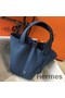 Hermes Picotin Lock 18 Bag In Blue Agate Clemence Leather Replica