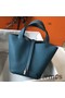 Hermes Picotin Lock 18 Bag In Blue Jean Clemence Leather Replica