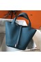 Hermes Picotin Lock 18 Bag In Blue Jean Clemence Leather Replica