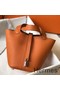 Hermes Picotin Lock 18 Bag In Orange Clemence Leather Replica