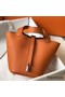 Hermes Picotin Lock 18 Bag In Orange Clemence Leather Replica