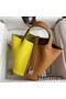 Hermes Picotin Lock 18 Bicolor Handmade Bag in Lime and Gold Clemence Leather Replica