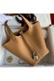 Hermes Picotin Lock 18 Handmade Bag in Biscuit Clemence Leather Replica