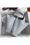 Hermes Picotin Lock 18 Handmade Bag in Blue Brume Clemence Leather Replica