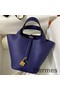 Hermes Picotin Lock 18 Handmade Bag in Blue Encre Clemence Leather Replica