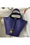 Hermes Picotin Lock 18 Handmade Bag in Blue Encre Clemence Leather Replica