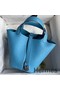 Hermes Picotin Lock 18 Handmade Bag in Blue du Nord Clemence Leather Replica