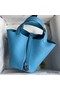 Hermes Picotin Lock 18 Handmade Bag in Blue du Nord Clemence Leather Replica