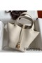 Hermes Picotin Lock 18 Handmade Bag in Craie Clemence Leather Replica