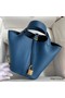 Hermes Picotin Lock 18 Handmade Bag in Deep Blue Clemence Leather Replica