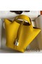 Hermes Picotin Lock 18 Handmade Bag in Jaune Ambre Clemence Leather Replica