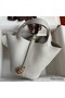 Hermes Picotin Lock 18 Handmade Bag in Pearl Grey Clemence Leather Replica